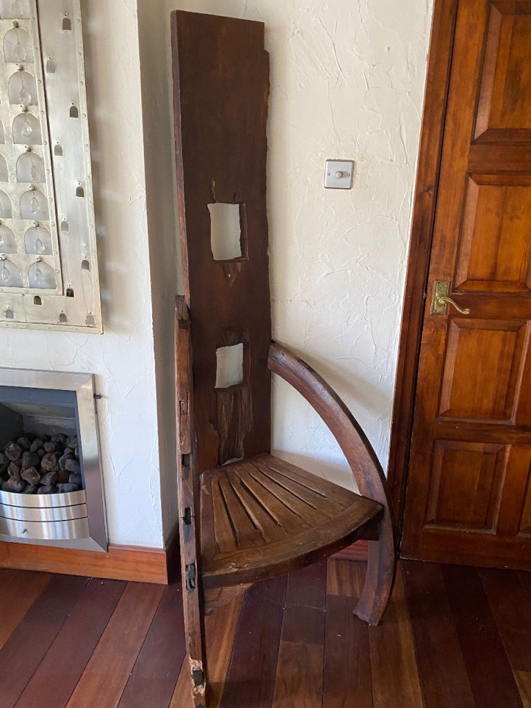 Hand crafted unique farm house tall chair 