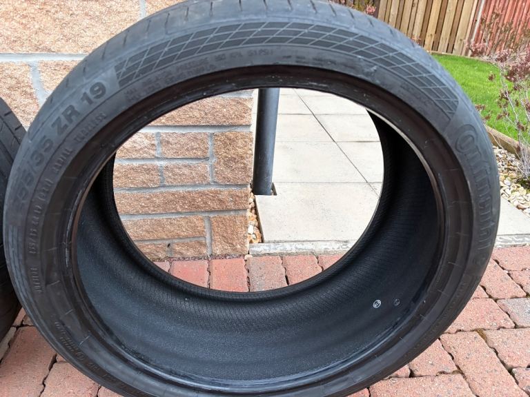255/35/19 continental contisport tyres x2 4.5mm tread
