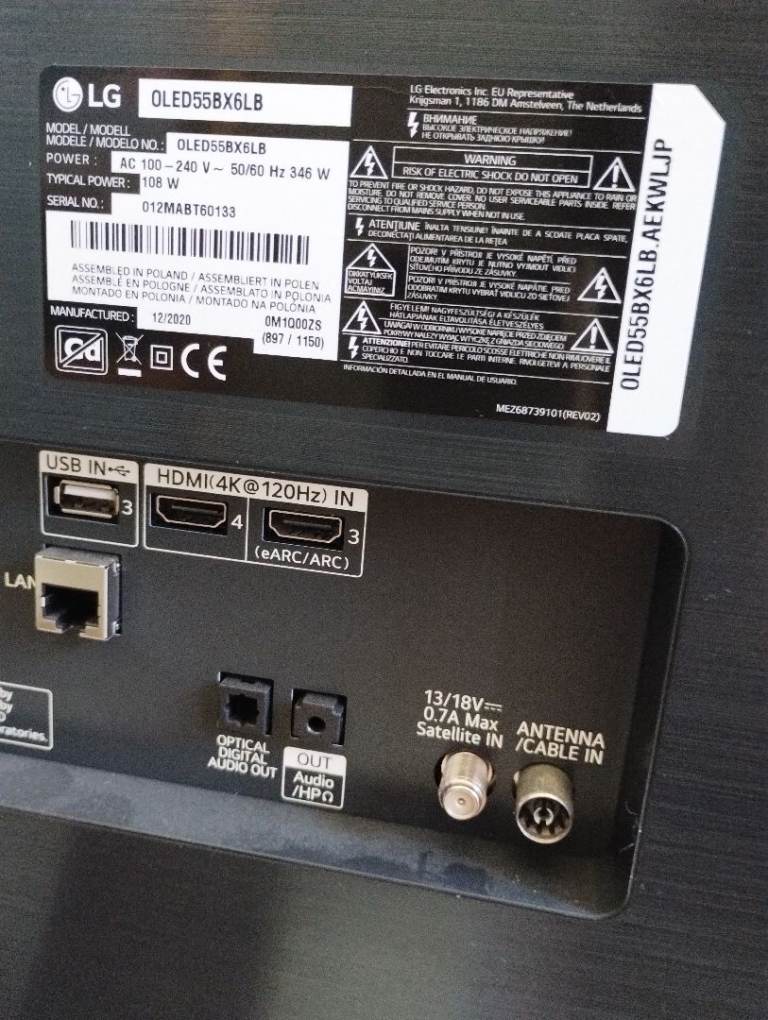 LG 55 inch OLED television 