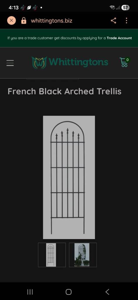 New French Black Arched Metal Trellis for Garden