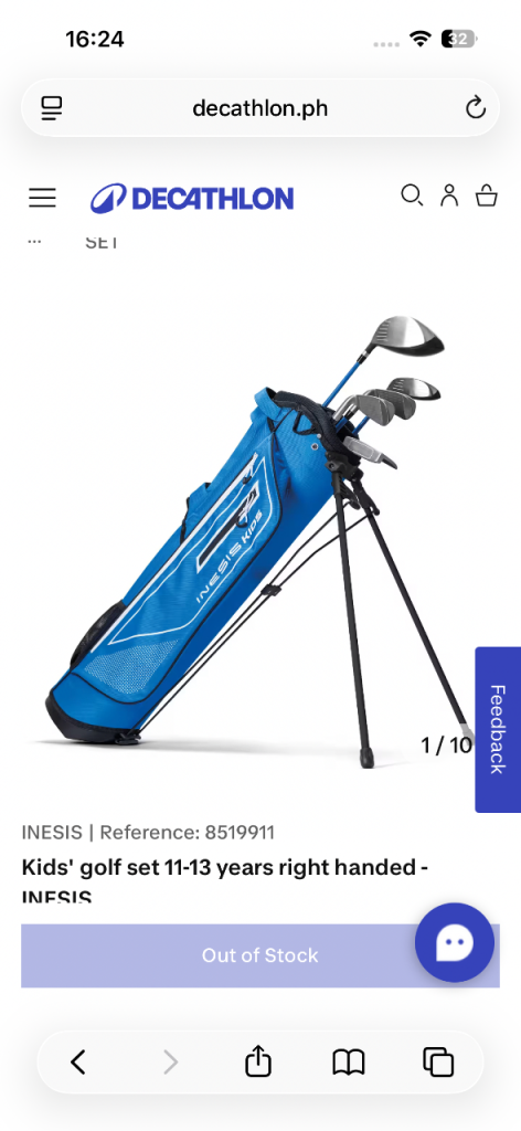 Inesis Kids' Golf Club Set - Blue, Right Handed (11-13 Years)