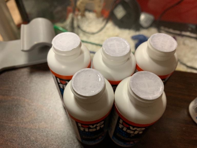 5 bottles of new tap safe for aquarium 