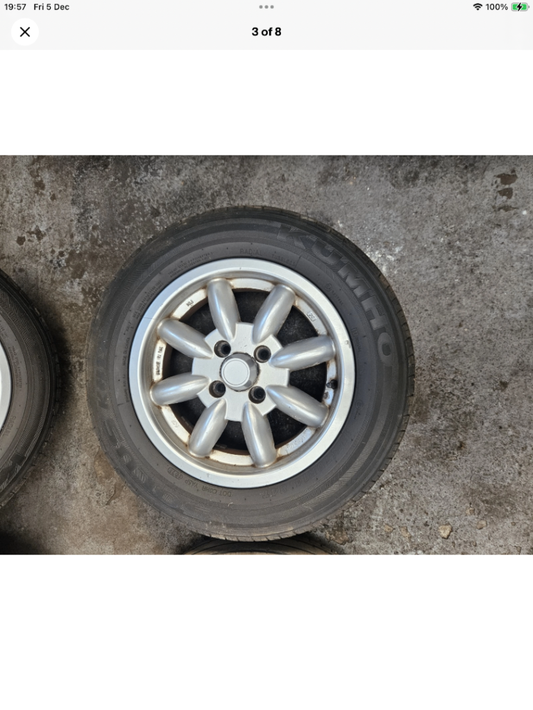 Morris Minor Minilight wheels ,classic ,imp,ford,race,rally,garage 