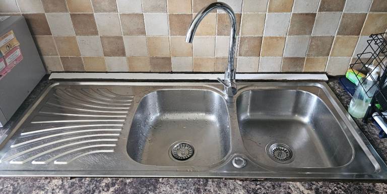 Double Stainless Steel Kitchen Sink with Mixer Tap