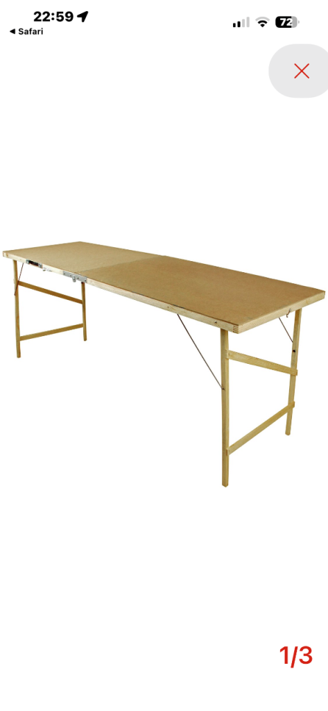 x2 Large Wooden Folding Table – Excellent Condition