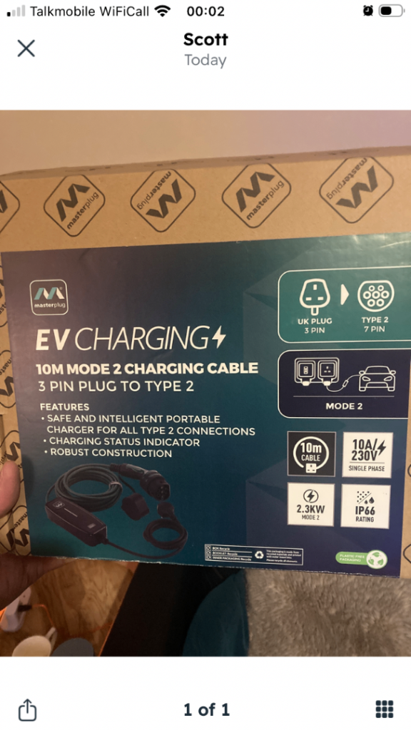 EV charging cable 