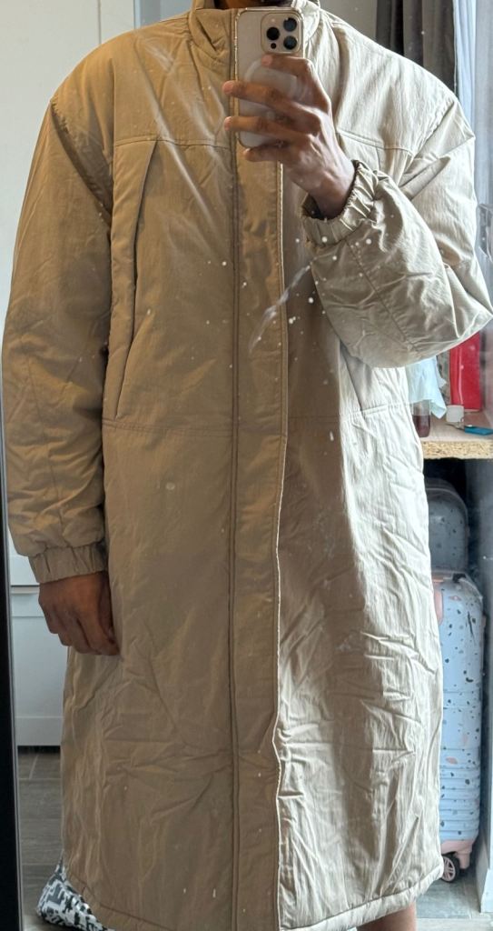 ASOS DESIGN oversized parka jacket in stone