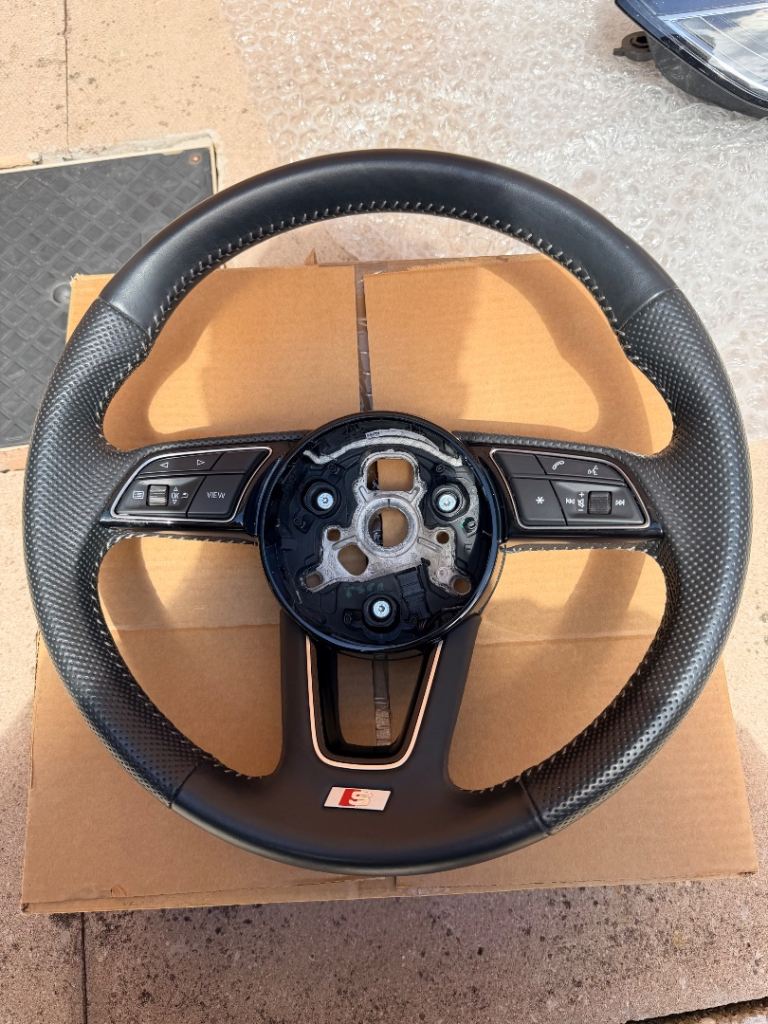 Audi A4 B9.5 Facelift - Genuine S Line Leather Steering Wheel — 3-Spoke Multifunction (2019+)