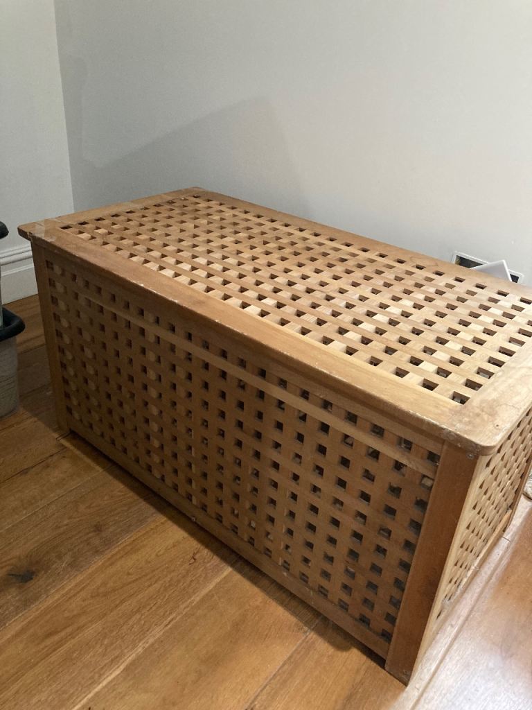 Ikea wooden lattice storage box side coffee table 98 x 50 cm / RRP £90