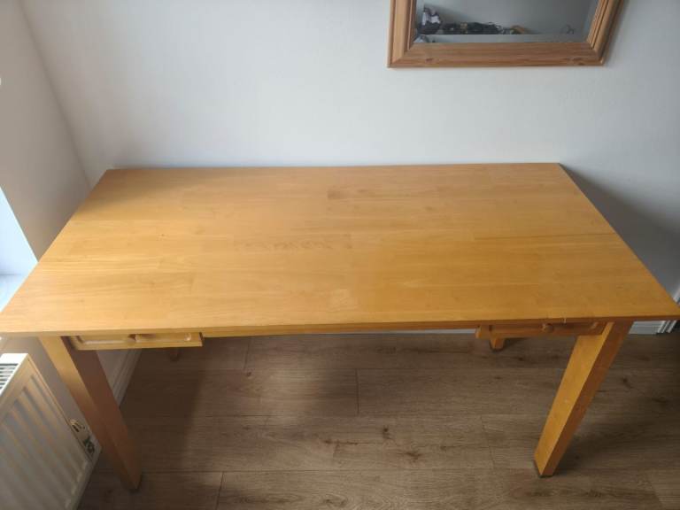Solid Wood Desk with Drawers – Good Condition
