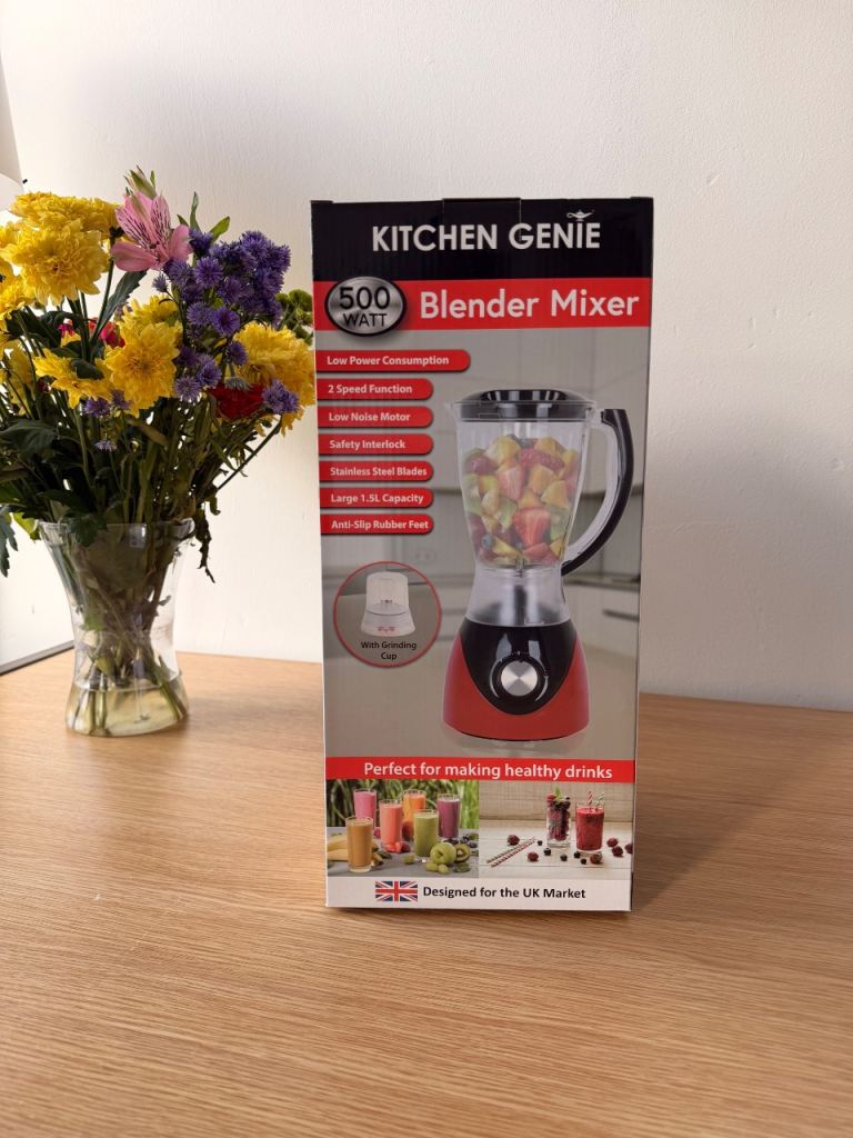 Brand New Kitchen Genie 500W Red Blender Mixer – Brand New in Box