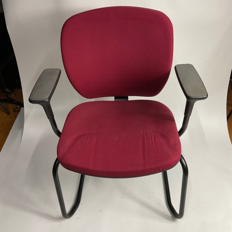 4 x Burgundy Office/Conference Chairs With Black Legs