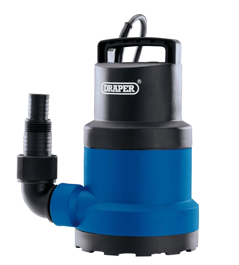 Draper 98911 Submersible Clean Water Pump, 250W + Silverline 633656 Lay Flat Hose 10m x 32 mm - New