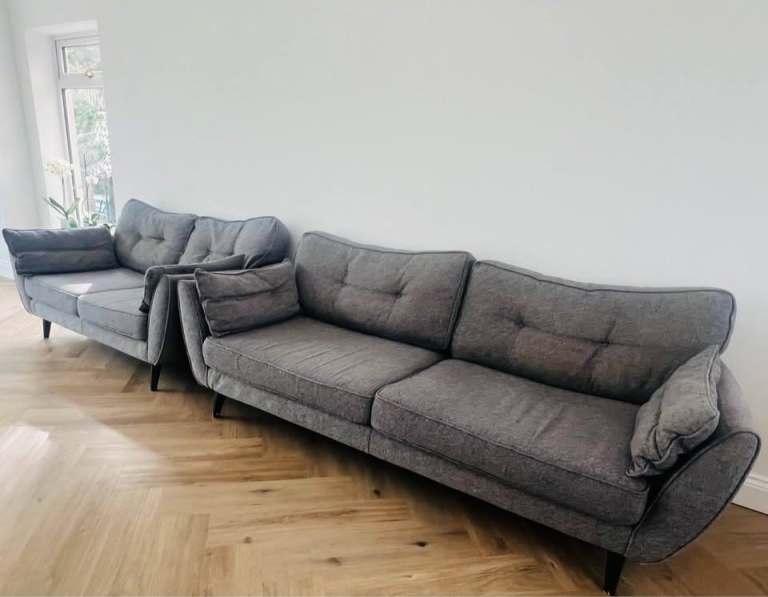 DFS French Connection Zinc 4 Seater and 2 seater Sofa in Grey