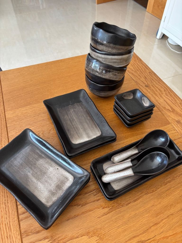 Ceramic Dinnerware Set - Bowls, Plates, Spoons, Dishes