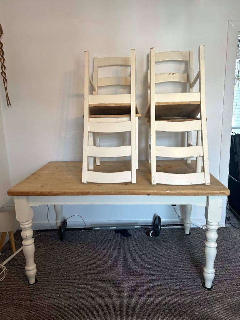 Wooden dining table and chairs 