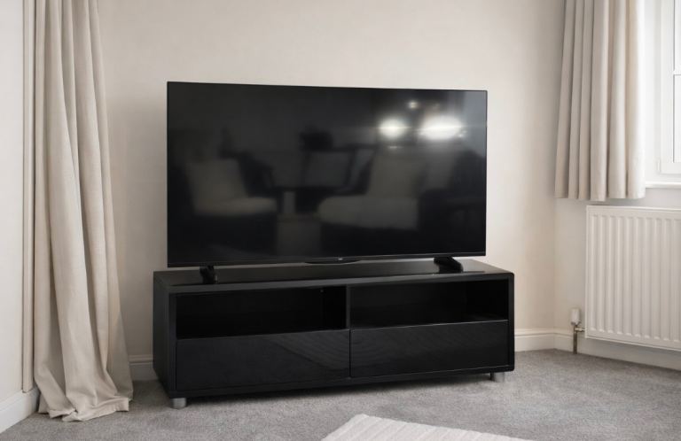 Black TV Console / TV Unit – Modern & Minimal