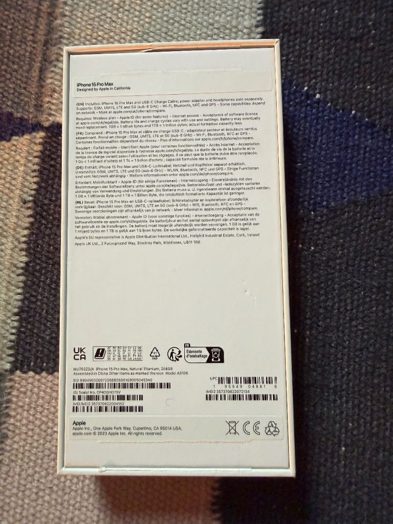 Iphone 15 pro max 256gb natural titanium 