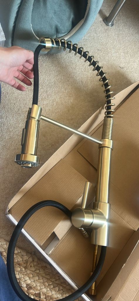 New Brushed Gold Kitchen Pull-Out Spray Tap