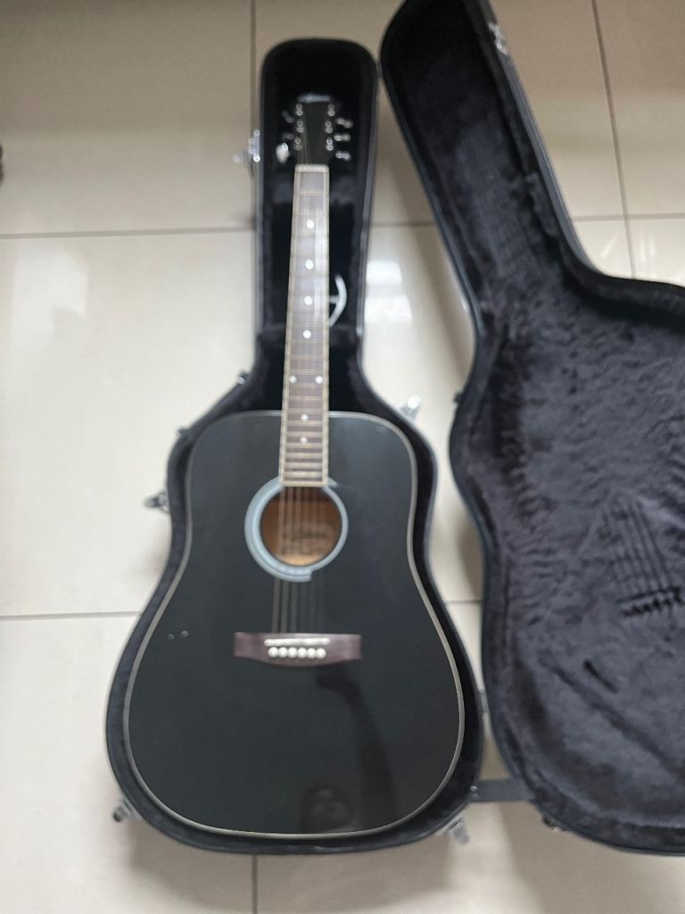 Aria AW/15BK Black Acoustic Guitar – Great Condition
