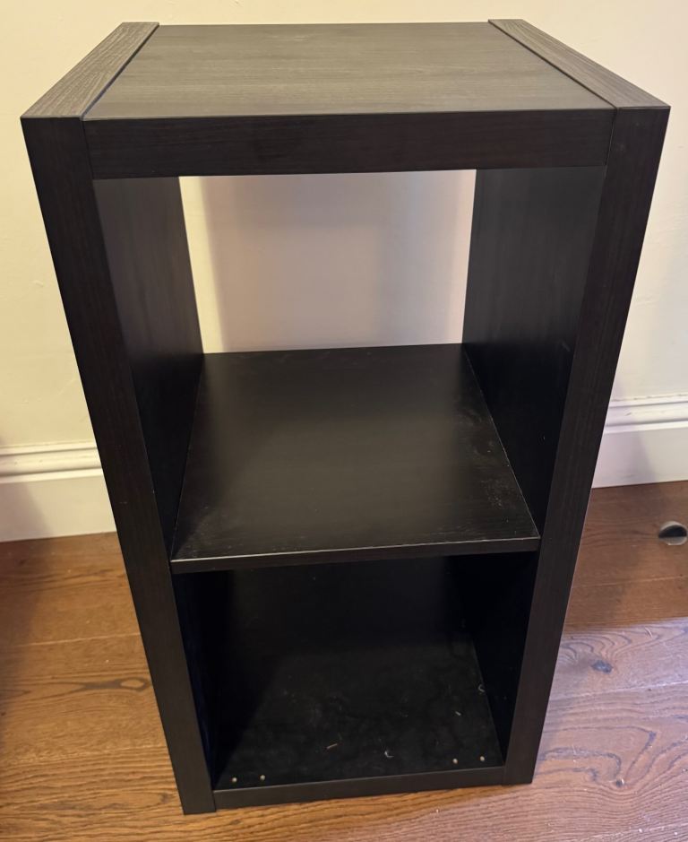 IKEA Kallax 1x2 Shelving Unit – Black-Brown – Good Condition