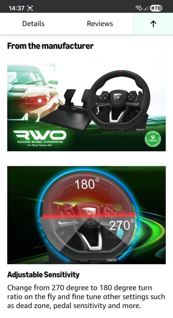  Racing Wheel Overdrive for Xbox Series XS By HORI (Xbox Series X