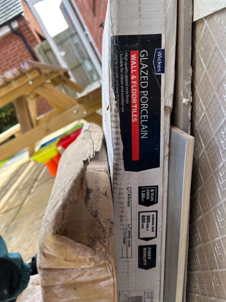 Wickes Glazed Porcelain Wall & Floor Tiles – New, 60x60cm-