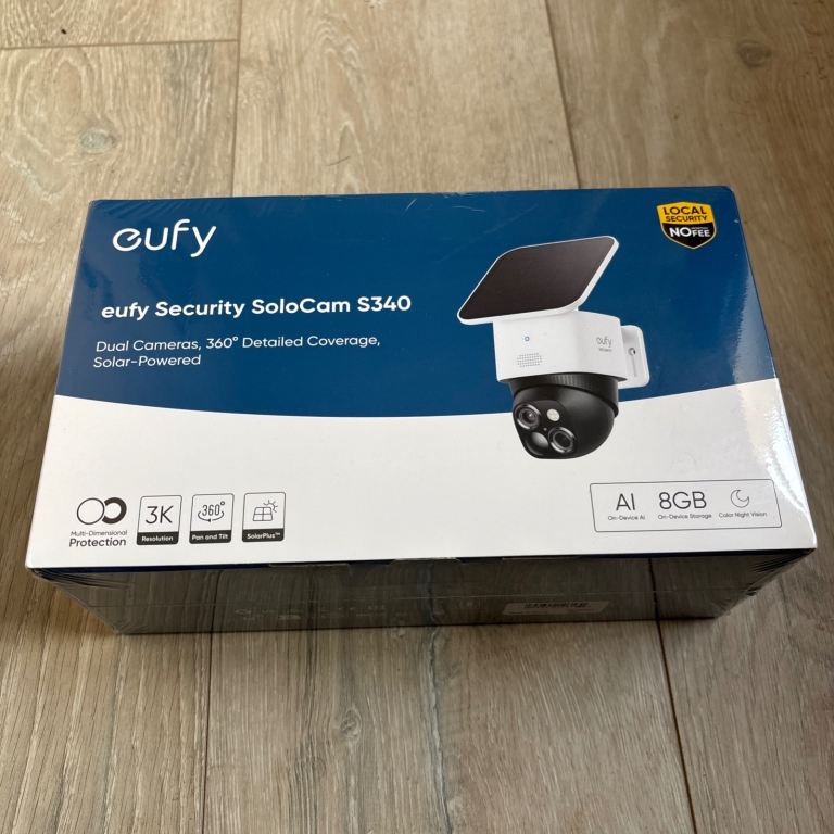 Eufy Security SoloCam S340 Dual Camera, 360 Detailed Coverage, Solar-Powered