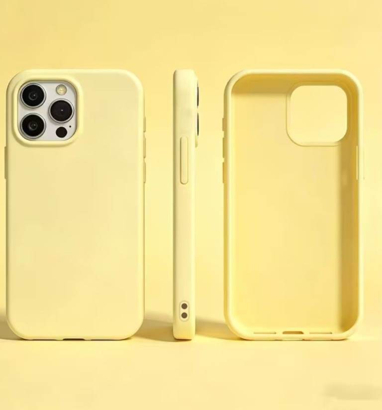 iPhone 14 Pro Max Yellow Silicone Soft Shockproof Slim Anti‑Fingerprint Case NEW