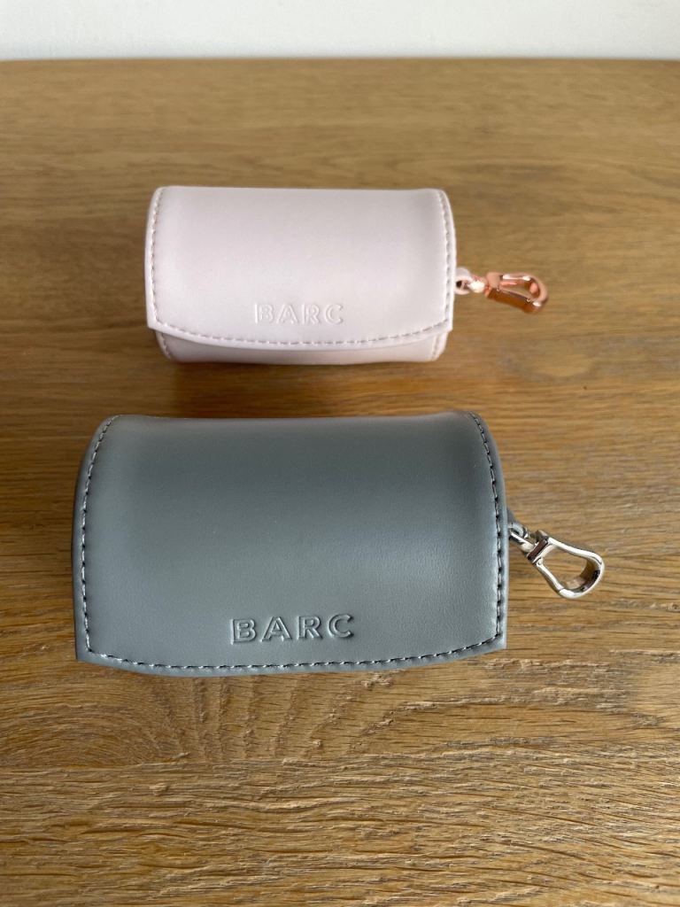 2 x BARC leather dog poo bag holders