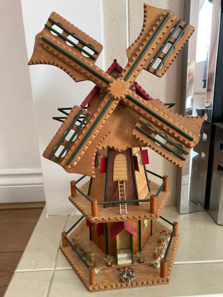 image for Vintage Dr. Zhivago Lara’s Theme Swiss Musical Movement Windmill Chalet