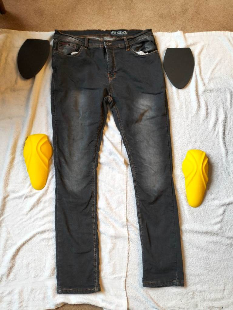 Bikers Gear Australia Black Ladies Motorcycle Jeans Kevlar® UK 16 36" W 30" Leg