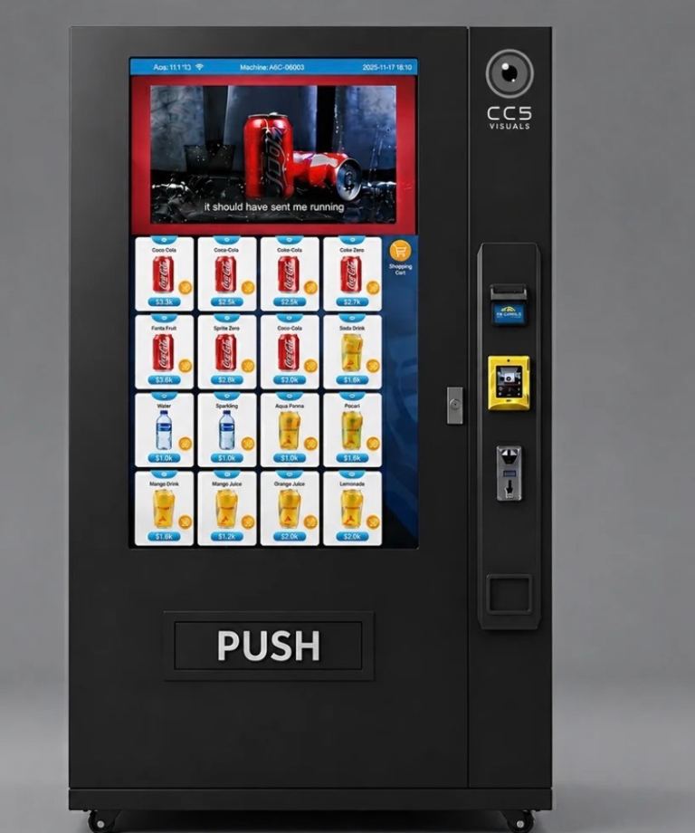 Modern Drink & Snack Vending Machine – Brand New Condition - Location Needed