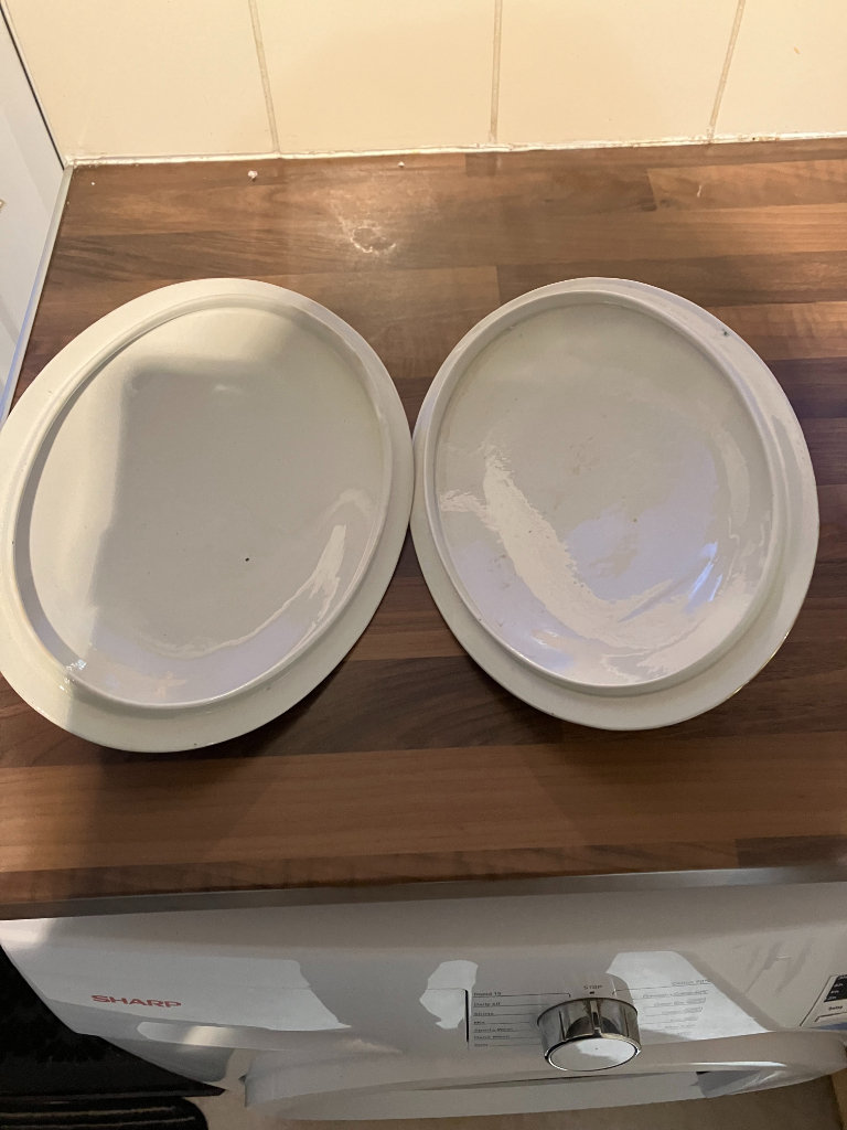 Antique ca.1900's Regal Pattern Lidded Serving Bowls Albion Bourne Leigh Pottery England