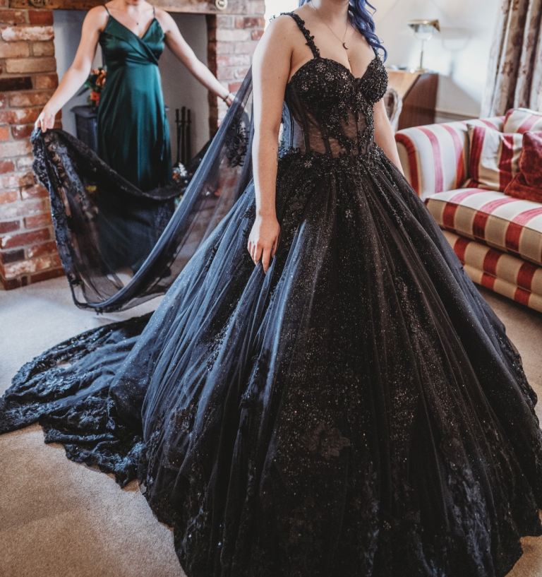 Black Wedding Dress & Cape