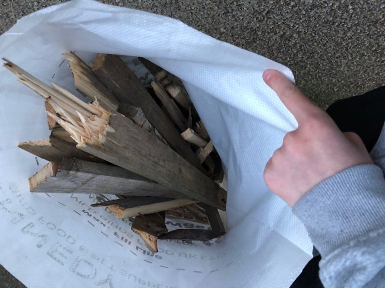 Dry outdoor fire pit/bbq firewood 