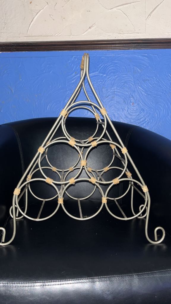 Metal Wine Rack – Holds 6 Bottles, Good Condition