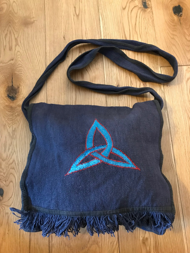 Blue Canvas Shoulder Bag