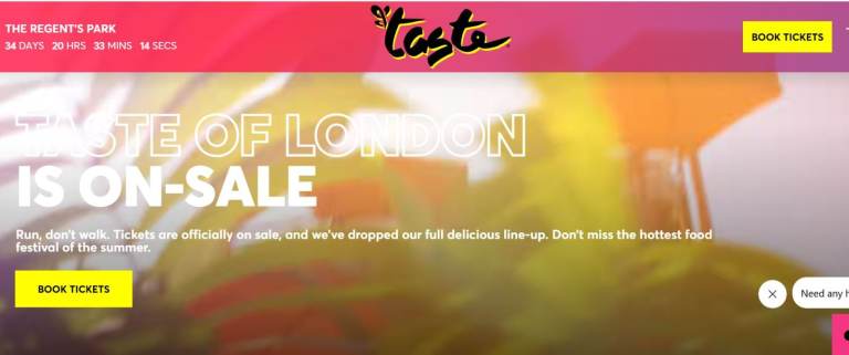 🍴 Taste of London – The Regent’s Park 🍴 tickets for sale 