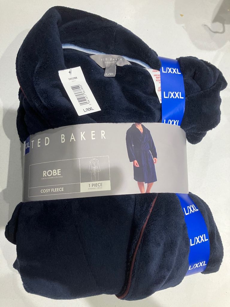Ted Baker New Men’s Robe Dressing Gown Soft Cozy Fleece New 2 colours