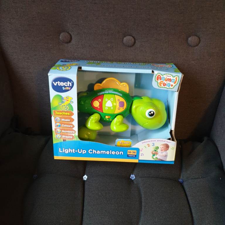 New Vtech Baby Toy Light Up Chameleon Music Melodies Sounds Shapes Monitor Animal Fun