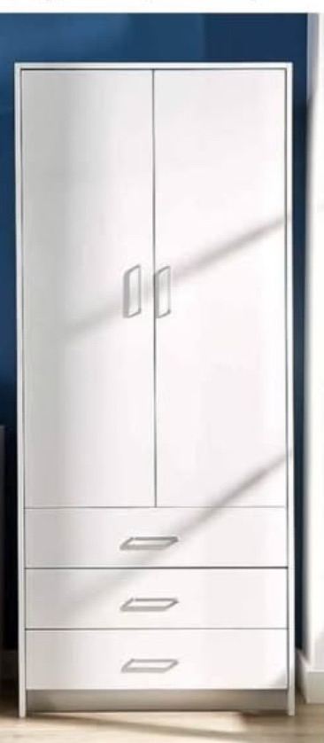 Stratford White 3 Drawer 2 Door Wardrobe – Brand New in Box
