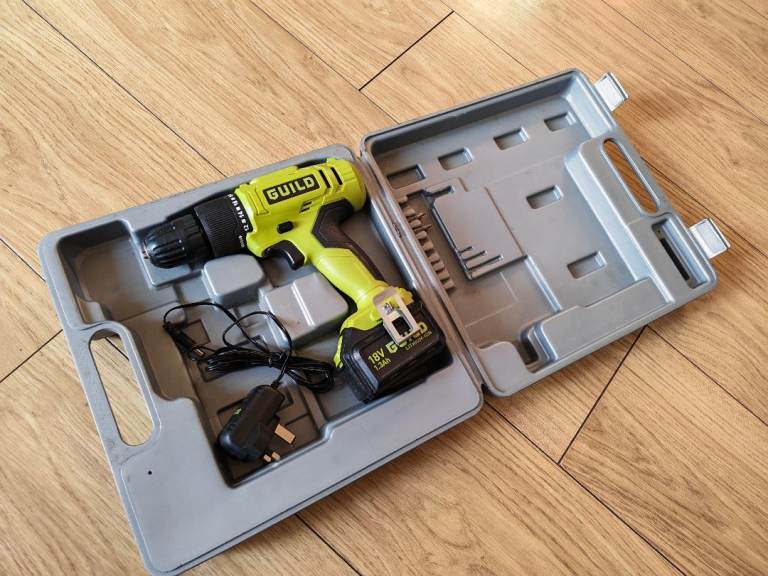 Guild CDI118GL 18V Li-Ion Cordless Drill Driver with 1.3Ah Battery, Charger and Case