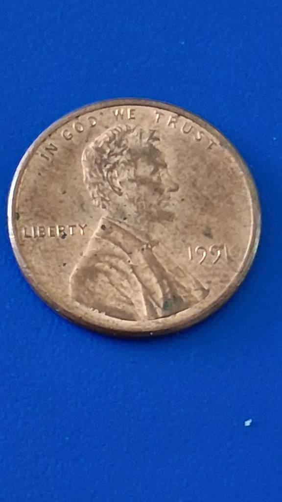A 1991 US One Cent Coin
