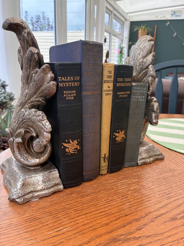 Decorative Silver Metal Bookends – As Good As New