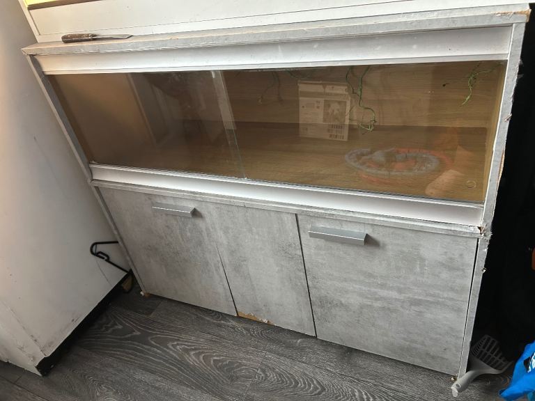 Large Wooden Vivarium with Storage Cabinet