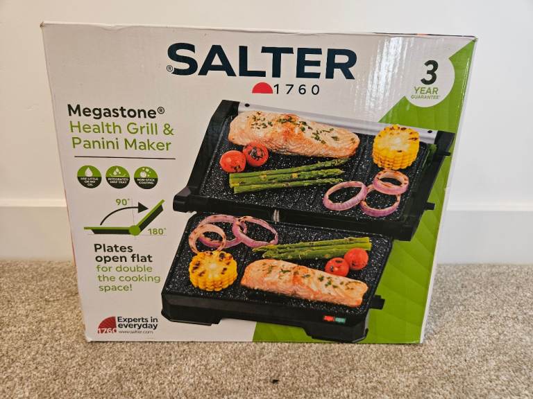 Salter Megastone Health Grill & Panini Maker – New, Boxed