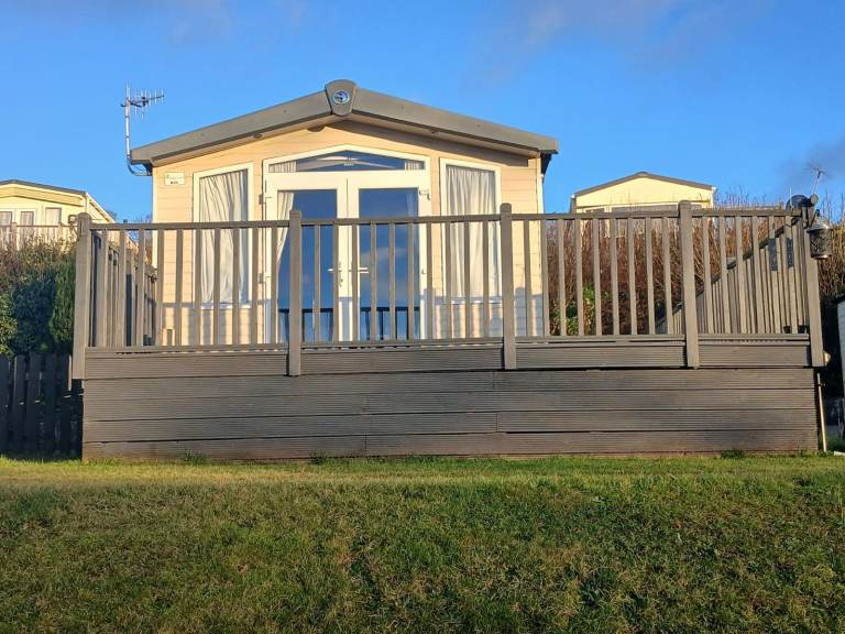 Static caravan sited on the Ayrshire coast