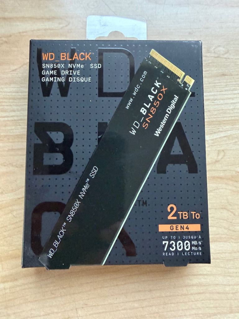 WD_BLACK SN850X 2TBM.2 2280 Game Drive PCIe Gen4 NVMe up to 7300 MB/s