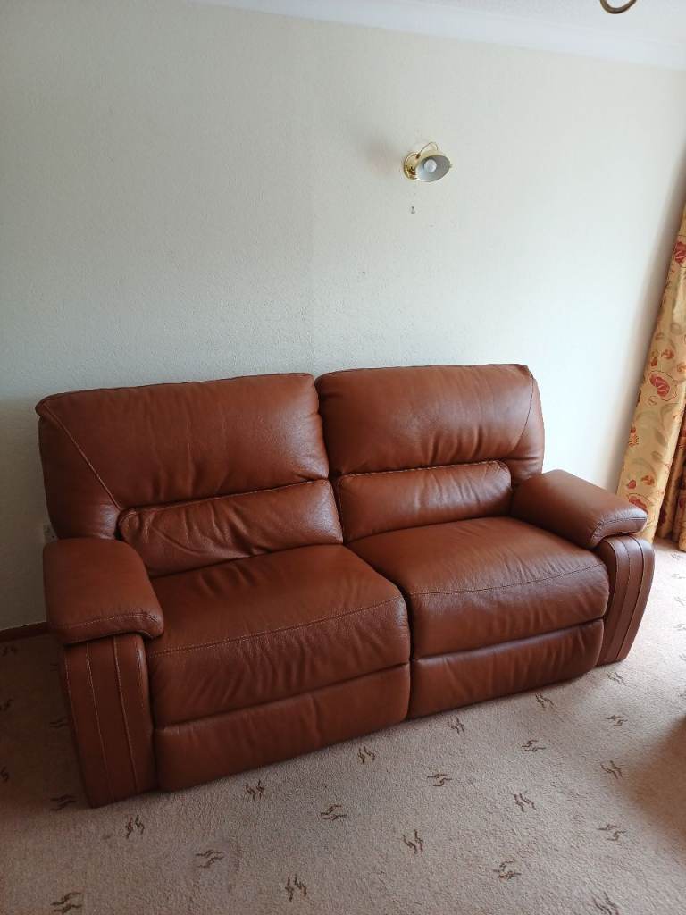 Large 2 seater Italian leather recliner